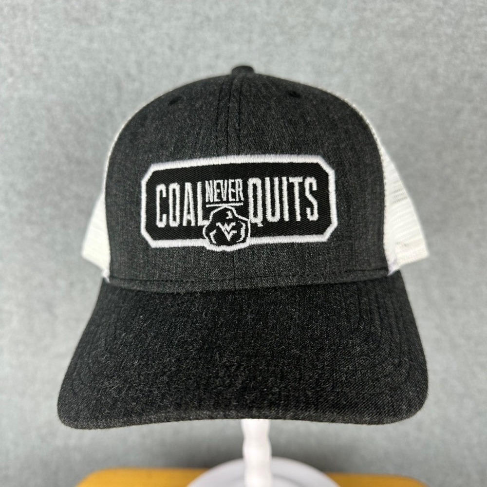 Legacy Coal Never Quits Trucker Hat Men's Charcoal White Mesh Snapback‎